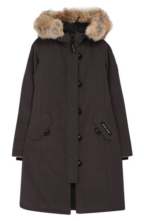 Детского пуховая парка brittania с меховой отделкой капюшона CANADA GOOSE темно-серого цвета по цене 66400 руб., арт. 4593Y | Фото 1 Детского пуховая парка brittania с меховой отделкой капюшона CANADA GOOSE темно-серого цвета, арт. 4593Y | Фото 1