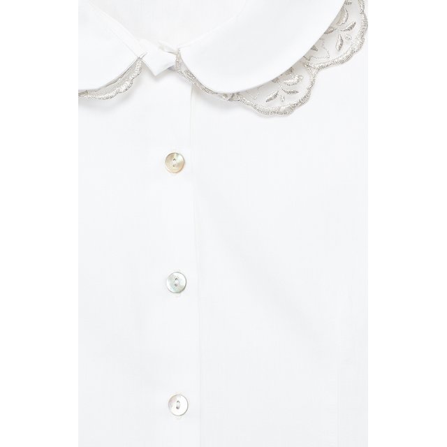 Хлопковая блуза с кружевной отделкой Caf 24.21-P0/9A-11A Фото 3