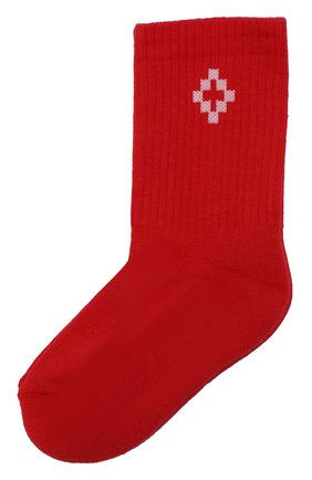 Детские хлопковые носки MARCELO BURLON KIDS OF MILAN красного цвета, арт. B/MB/6010/7010 | Фото 1 (Материал: Текстиль, Хлопок; Кросс-КТ: Носки; Статус проверки: Проверено, Проверена категория)