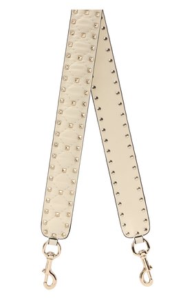 Женские кожаный ремень для сумки rockstud spike VALENTINO светло-бежевого цвета, арт. QW1P0P37/NAP | Фото 1 (Материал: Натуральная кожа; Статус проверки: Проверена категория; Кросс-КТ: ремень-сумка)