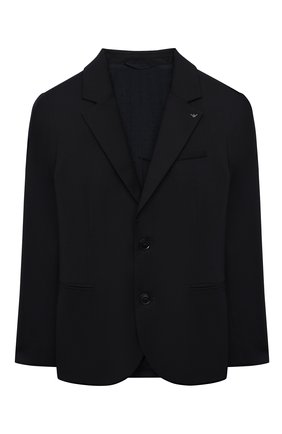 Детский шерстяной костюм из пиджака и брюк EMPORIO ARMANI синего цвета, арт. 8N4V02/4N19Z | Фото 2 (Статус проверки: Проверено; Рукава: Длинные; Материал внешний: Шерсть; Материал подклада: Вискоза; Кросс-КТ: костюм; Мальчики-школьная форма: Костюмы; Региональные ограничения белый список (Axapta Mercury): RU; Ростовка одежда: 10 - 11 лет | 140 - 146см, 13 - 15 лет | 158 см, 16 лет | 164 см, 4 года | 104 см, 5 лет | 110 см, 7 лет | 122 см, 8 лет | 128 см)