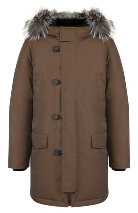Мужская парка с меховой отделкой капюшона BRIONI хаки цвета по цене 666500 руб., арт. SUMH0L/03811 | Фото 1 Мужская парка с меховой отделкой капюшона BRIONI хаки цвета, арт. SUMH0L/03811 | Фото 1 (Материал внешний: Синтетический материал; Рукава: Длинные; Мужское Кросс-КТ: Верхняя одежда; Кросс-КТ: Куртка; Длина (верхняя одежда): До середины бедра)