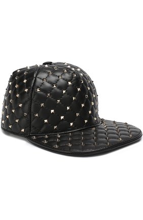 Кожаная бейсболка Valentino Garavani Rockstud | Фото №1 Кожаная бейсболка Valentino Garavani Rockstud | Фото №1
