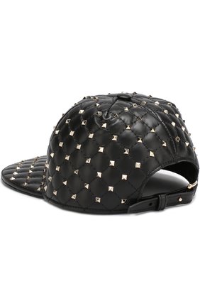 Кожаная бейсболка Valentino Garavani Rockstud Valentino, черного цвета, арт. QW2H0A10/NAP в ЦУМ | Фото №2 Кожаная бейсболка Valentino Garavani Rockstud Valentino черного цвета | Фото №2