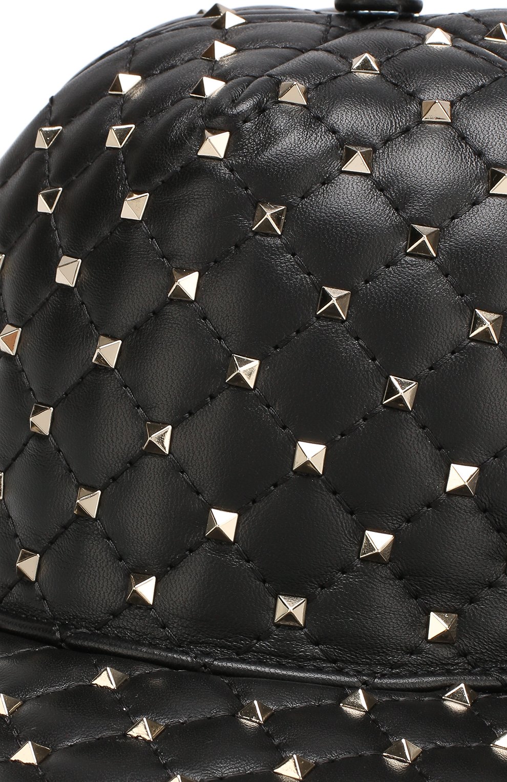 Кожаная бейсболка Valentino Garavani Rockstud Valentino, черного цвета, арт. QW2H0A10/NAP в ЦУМ | Фото №3 Кожаная бейсболка Valentino Garavani Rockstud Valentino черного цвета | Фото №3