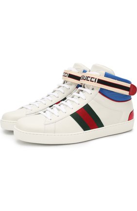 Мужские кожаные кеды new ace GUCCI белого цвета по цене 49500 руб., арт. 523472/0FIW0 | Фото 1 Мужские кожаные кеды new ace GUCCI белого цвета, арт. 523472/0FIW0 | Фото 1