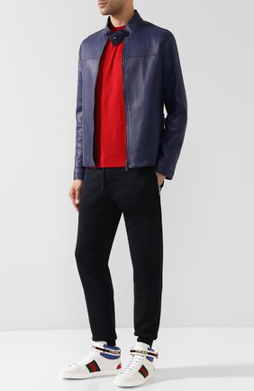 Мужские кожаные кеды new ace GUCCI белого цвета по цене 49500 руб., арт. 523472/0FIW0 | Фото 2 Мужские кожаные кеды new ace GUCCI белого цвета, арт. 523472/0FIW0 | Фото 2