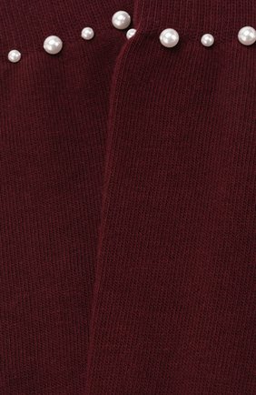 Детские хлопковые гольфы с декором LA PERLA бордового цвета по цене 3345 руб., арт. 47122H/7-8 | Фото 2 Детские хлопковые гольфы с декором LA PERLA бордового цвета, арт. 47122H/7-8 | Фото 2