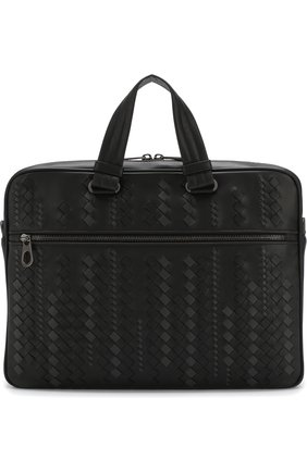 Мужской черный кожаный портфель с плечевым ремнем Bottega Veneta, арт. 523320/VM40U купить в ЦУМ | Фото №1 Кожаный портфель с плечевым ремнем Bottega Veneta черный | Фото №1