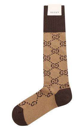 Женские хлопковые носки GUCCI коричневого цвета по цене 11900 руб., арт. 476336/3G701 | Фото 1 Женские хлопковые носки GUCCI коричневого цвета, арт. 476336/3G701 | Фото 1