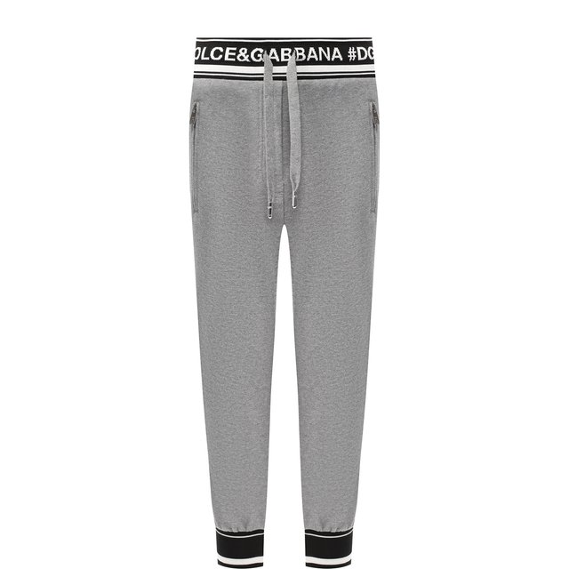 Укороченные хлопковые брюки с логотипом бренда Dolce & Gabbana