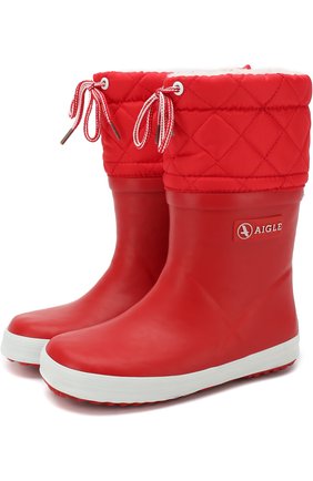 Детские сапоги резиновые AIGLE красного цвета по цене 3295 руб., арт. 245383/GIB0ULEE | Фото 1 Детские сапоги резиновые AIGLE красного цвета, арт. 245383/GIB0ULEE | Фото 1