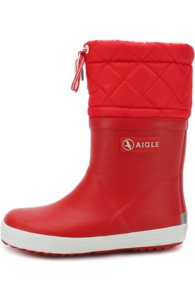 Детские сапоги резиновые AIGLE красного цвета по цене 3295 руб., арт. 245383/GIB0ULEE | Фото 2 Детские сапоги резиновые AIGLE красного цвета, арт. 245383/GIB0ULEE | Фото 2