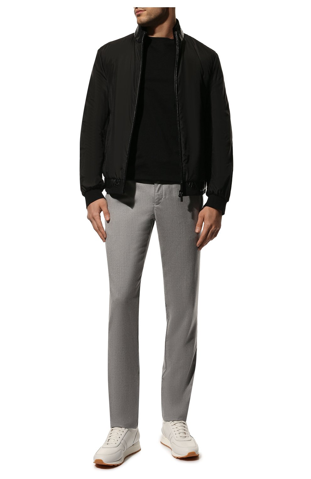 Мужской утепленный шелковый бомбер ZILLI черного цвета, арт. MAQ-B0ND0-30036/1002/AMIS | Фото 2 (Кросс-КТ: Куртка; Материал внешний: Шелк; Материал утеплителя: Шерсть; Рукава: Длинные; Принт: Без принта; Мужское Кросс-КТ: утепленные куртки, Верхняя одежда; Длина (верхняя одежда): Короткие; Стили: Кэжуэл; Статус проверки: Проверена категория)