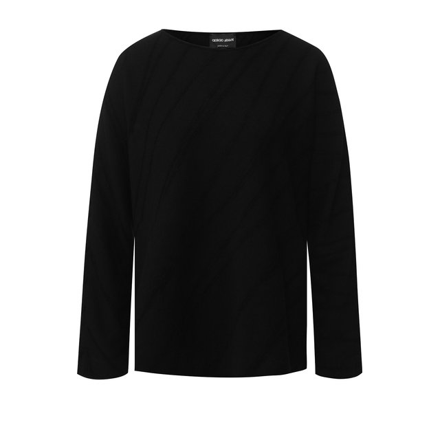 Шерстяной пуловер фактурной вязки Giorgio Armani