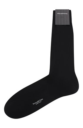 Мужские хлопковые носки ERMENEGILDO ZEGNA темно-синего цвета, арт. N4V400020 | Фото 1 (Материал внешний: Хлопок; Кросс-КТ: бельё)