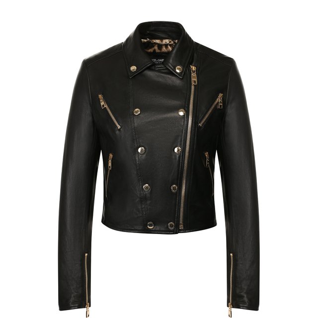 Кожаная куртка на молнии Dolce & Gabbana