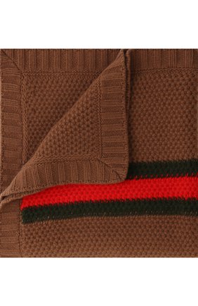 Детского шерстяное одеяло GUCCI бежевого цвета, арт. 522795/3K206 | Фото 1 (Материал: Шерсть, Текстиль)