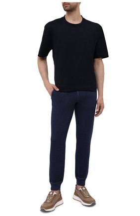 Мужские джоггеры из шерсти и кашемира GRAN SASSO темно-синего цвета, арт. 57154/19543 | Фото 2 (Длина (брюки, джинсы): Стандартные; Материал внешний: Шерсть; Силуэт М (брюки): Джоггеры)