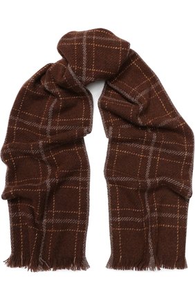 Мужской шарф из смеси кашемира и шелка LORO PIANA коричневого цвета по цене 82700 руб., арт. FAI2437 | Фото 1 Мужской шарф из смеси кашемира и шелка LORO PIANA коричневого цвета, арт. FAI2437 | Фото 1