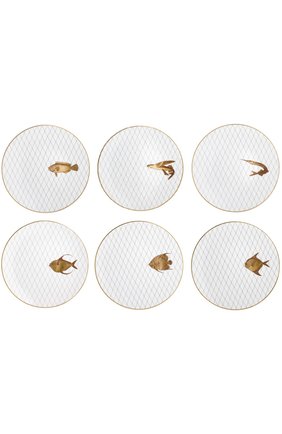 Мужского набор из 6-ти обеденных тарелок poissons d'or BERNARDAUD золотого цвета по цене 62500 руб., арт. 2445/6853 | Фото 1 Мужского набор из 6-ти обеденных тарелок poissons d'or BERNARDAUD золотого цвета, арт. 2445/6853 | Фото 1