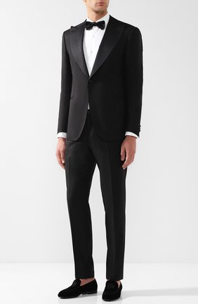 Мужские бархатные лоферы GIORGIO ARMANI черного цвета по цене 47600 руб., арт. X2A337/XL579 | Фото 2 Мужские бархатные лоферы GIORGIO ARMANI черного цвета, арт. X2A337/XL579 | Фото 2