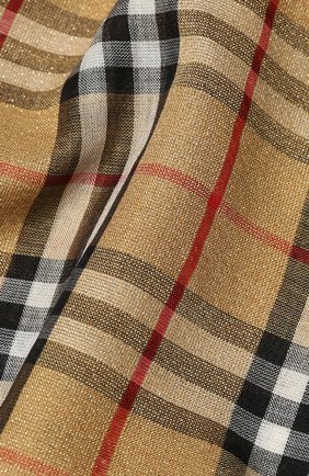 Женский золотой шарф из смеси шерсти и шелка Burberry, арт. 4078965 купить в ЦУМ | Фото №2 Шарф из смеси шерсти и шелка Burberry золотой | Фото №2