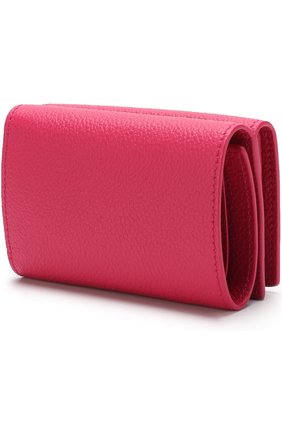 Кожаный кошелек на кнопке Saint Laurent, фуксия цвета, арт. 459784/B680J в ЦУМ | Фото №2 Кожаный кошелек на кнопке Saint Laurent фуксия цвета | Фото №2