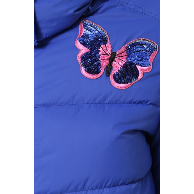фото Стеганая куртка с декоративными нашивками и капюшоном valentino