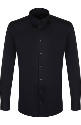 Мужская хлопковая рубашка с воротником кент GIORGIO ARMANI темно-синего цвета по цене 37450 руб., арт. 8WGCCZ06/JZ070 | Фото 1 Мужская хлопковая рубашка с воротником кент GIORGIO ARMANI темно-синего цвета, арт. 8WGCCZ06/JZ070 | Фото 1