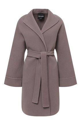 Женское шерстяное пальто с поясом GIORGIO ARMANI серого цвета по цене 239000 руб., арт. 8WH0L002/T008G | Фото 1 Женское шерстяное пальто с поясом GIORGIO ARMANI серого цвета, арт. 8WH0L002/T008G | Фото 1