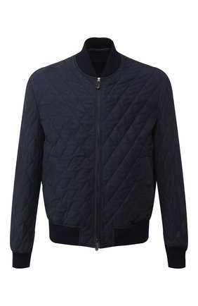 Мужской стеганый кожаный бомбер на молнии ZEGNA COUTURE синего цвета по цене 499500 руб., арт. CRCBC/4R216 | Фото 1 Мужской стеганый кожаный бомбер на молнии ZEGNA COUTURE синего цвета, арт. CRCBC/4R216 | Фото 1