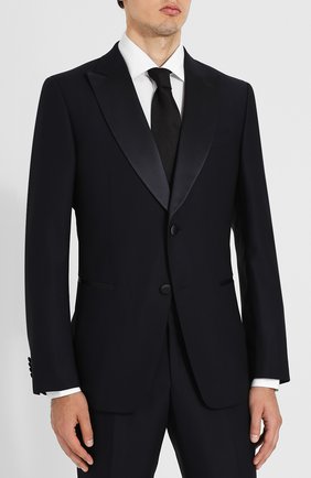 Мужской шерстяной смокинг с шелковыми лацканами Z ZEGNA темно-синего цвета по цене 119000 руб., арт. 422889/284GGQ | Фото 2 Мужской шерстяной смокинг с шелковыми лацканами Z ZEGNA темно-синего цвета, арт. 422889/284GGQ | Фото 2
