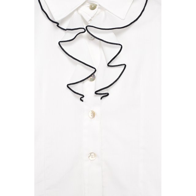Хлопковая блуза с оборками Caf 23-P0/RIF.BLU/12M-5A Фото 3