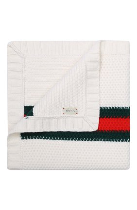 Детского шерстяное одеяло GUCCI белого цвета, арт. 522795/3K206 | Фото 1 (Материал: Шерсть, Текстиль)