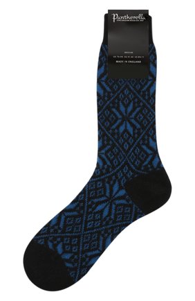 Мужские кашемировые носки PANTHERELLA синего цвета, арт. 5791 | Фото 1 (Материал внешний: Шерсть, Кашемир; Кросс-КТ: бельё)
