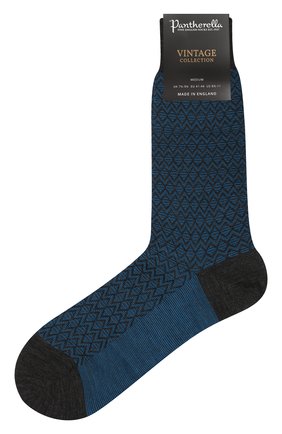 Мужские шерстяные носки PANTHERELLA бирюзового цвета, арт. 593061 | Фото 1 (Материал внешний: Синтетический материал, Шерсть; Кросс-КТ: бельё)