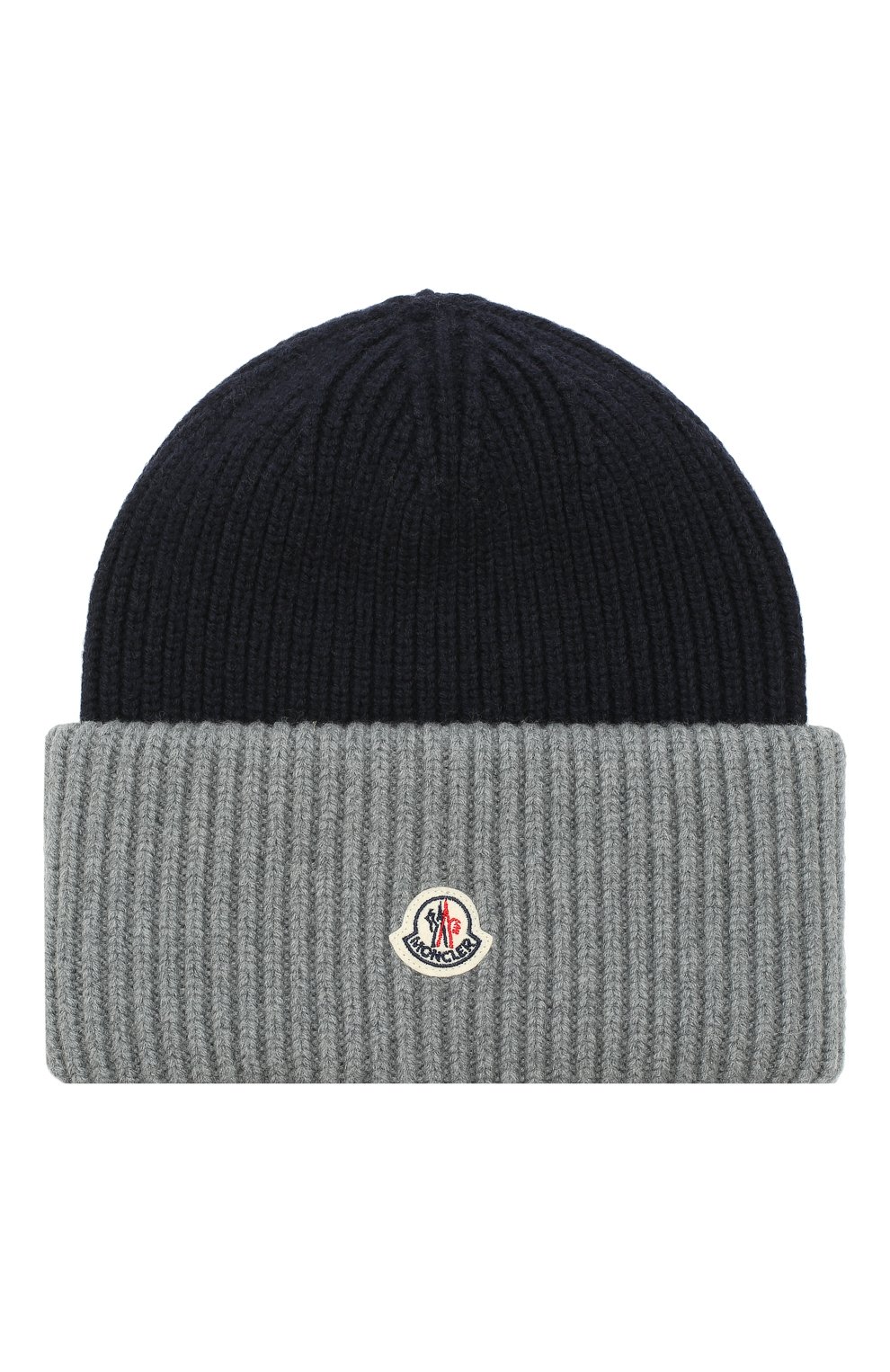 Мужская шерстяная шапка с логотипом бренда MONCLER темно-серого цвета, арт. D2-091-99214-00-969AK | Фото 1 (Материал: Текстиль, Шерсть; Кросс-КТ: Трикотаж)