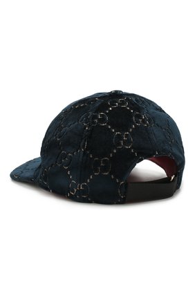 Бархатная кепка GG Gucci, синего цвета, арт. 527075/3HD87 в ЦУМ | Фото №2 Бархатная кепка GG Gucci синего цвета | Фото №2
