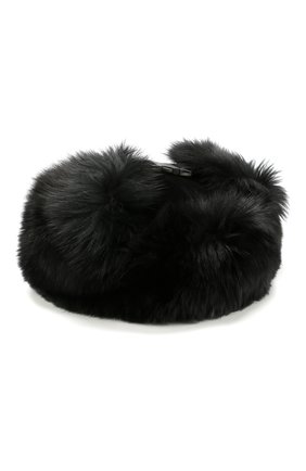 Шапка с меховой отделкой и логотипом бренда Moncler, черного цвета, арт. D2-093-00904-00-549SE в ЦУМ | Фото №2 Шапка с меховой отделкой и логотипом бренда Moncler черного цвета | Фото №2