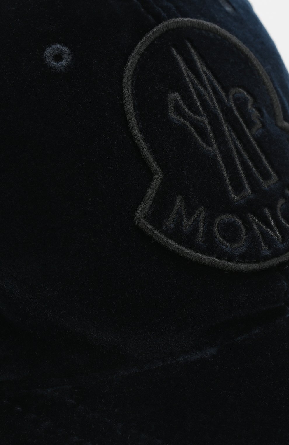 Женская вельветовая кепка с логотипом бренда MONCLER темно-синего цвета, арт. D2-093-00397-00-549SE | Фото 3 (Материал: Текстиль, Хлопок; Статус проверки: Проверено, Проверена категория)