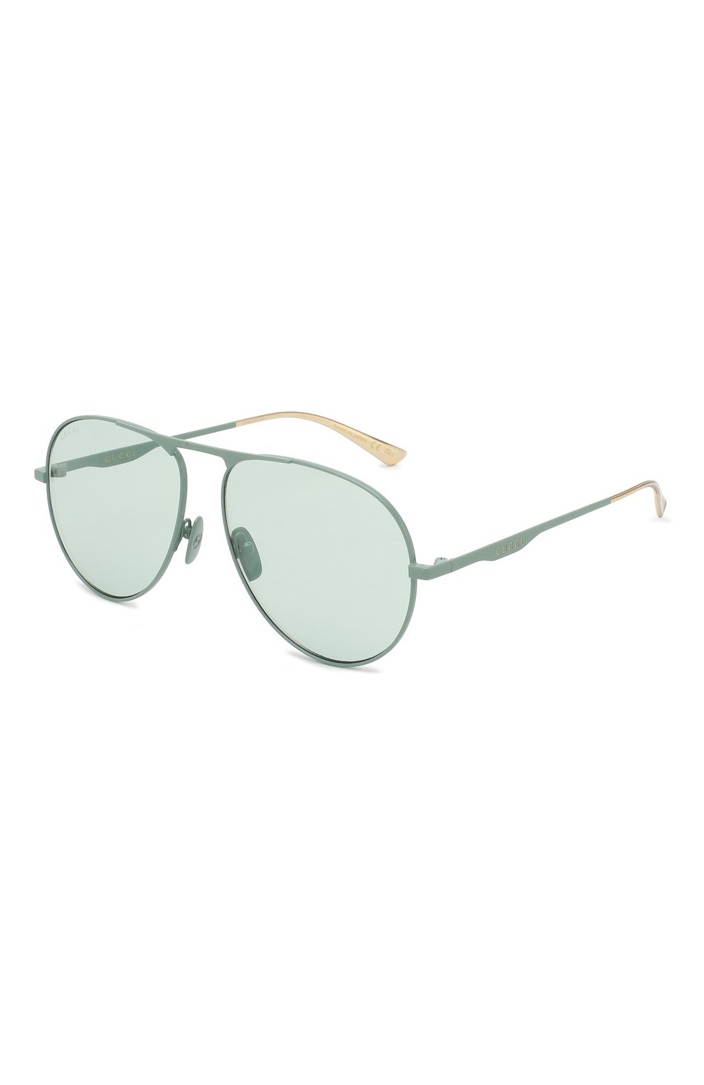 Женские солнцезащитные очки GUCCI светло-зеленого цвета, арт. GG0334 004 | Фото 1