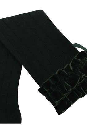 Детские хлопковые гольфы с декором LA PERLA зеленого цвета по цене 3570 руб., арт. 48466H/9-12 | Фото 2 Детские хлопковые гольфы с декором LA PERLA зеленого цвета, арт. 48466H/9-12 | Фото 2