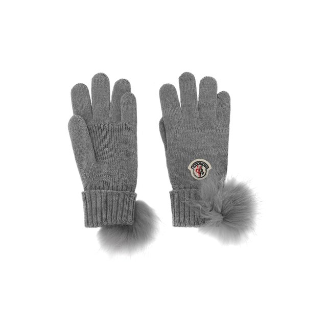 Шерстяные перчатки с помпоном Moncler Enfant D2-954-99500-05-979CE Фото 2