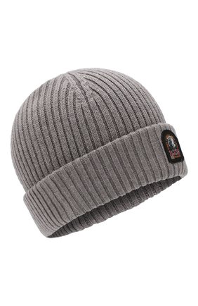 Мужская шерстяная шапка PARAJUMPERS серого цвета по цене 6240 руб., арт. HA02/RIB HAT | Фото 1 Мужская шерстяная шапка PARAJUMPERS серого цвета, арт. HA02/RIB HAT | Фото 1