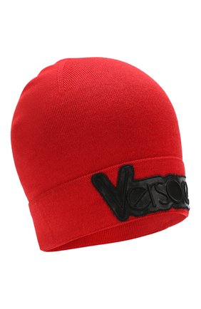 Шапка бини из смеси шерсти и шелка Versace, красного цвета, арт. ICAP007/IK0164 в ЦУМ | Фото №1 Шапка бини из смеси шерсти и шелка Versace красного цвета | Фото №1