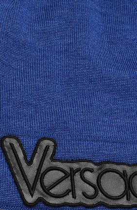 Шапка бини из смеси шерсти и шелка Versace, синего цвета, арт. ICAP007/IK0164 в ЦУМ | Фото №3 Шапка бини из смеси шерсти и шелка Versace синего цвета | Фото №3