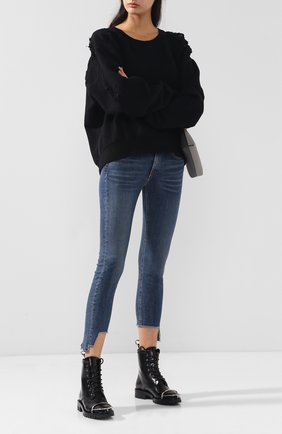 Женские укороченные джинсы-скинни с потертостями RAG&BONE синего цвета по цене 19600 руб., арт. W1526K520HAM | Фото 2 Женские укороченные джинсы-скинни с потертостями RAG&BONE синего цвета, арт. W1526K520HAM | Фото 2