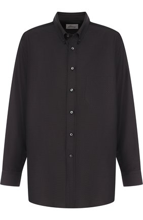 Мужская хлопковая рубашка с воротником button down BRIONI коричневого цвета по цене 53800 руб., арт. SCAA0L/0704F | Фото 1 Мужская хлопковая рубашка с воротником button down BRIONI коричневого цвета, арт. SCAA0L/0704F | Фото 1