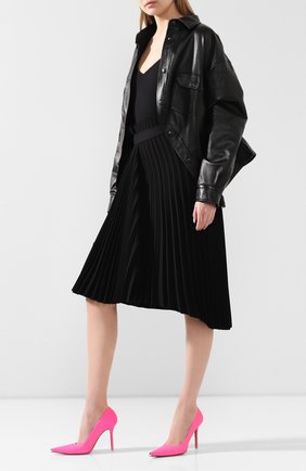 Женская плиссированная юбка BALENCIAGA черного цвета по цене 72500 руб., арт. 529757/TYD15 | Фото 2 Женская плиссированная юбка BALENCIAGA черного цвета, арт. 529757/TYD15 | Фото 2